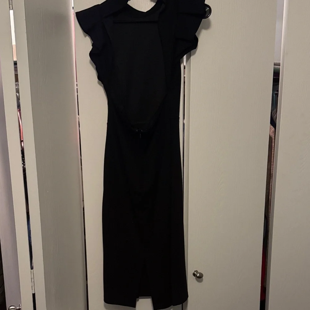 Lulu's Elegant Black Midi Dress - Picture 2 of 2